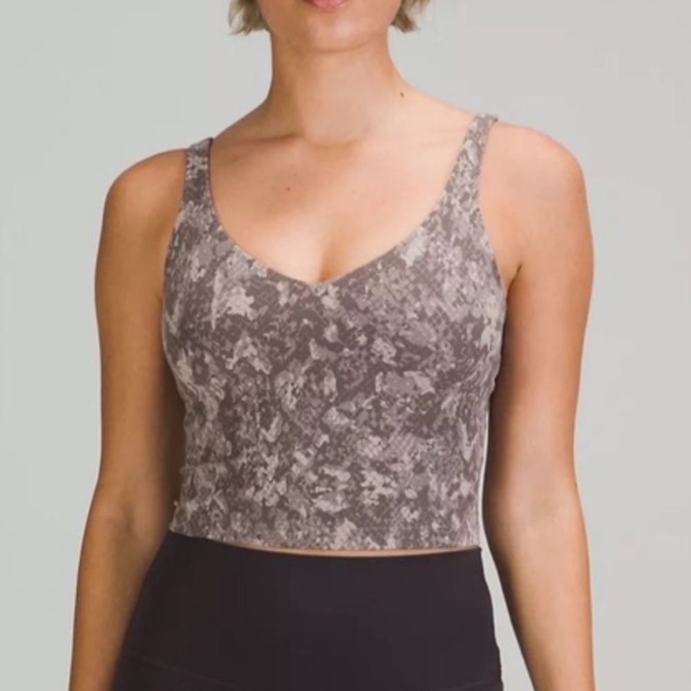 Lululemon Align Cropped Tank Bra sz 0 Snake Skin
